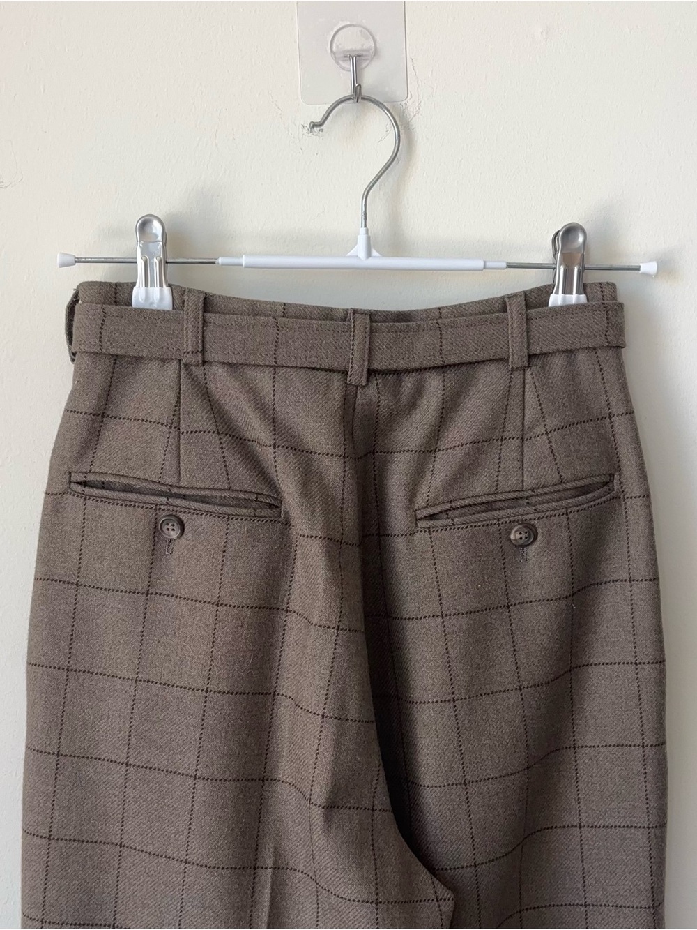 Vintage Ralph Lauren 100% Wool High Waisted Belted Pants Size 6 Plaid MiUSA 80s - Picture 9 of 16